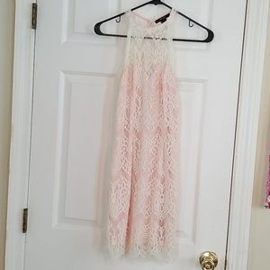 Laced pink & white dress